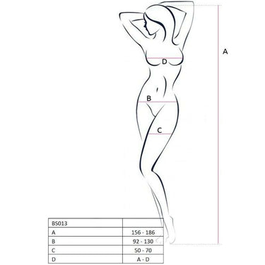 Bodystocking a Rete Passion Crothless Aperto Bianco Taglia Unica